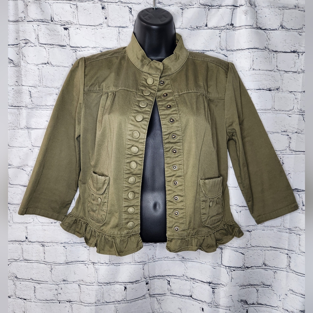 Motto Women's Utility Cargo Crop‎ 3/4 Sleeve Jacket Size Small